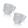 圆形尖柱S925银耳钉带螺纹莫桑钻厘石D级0.83CT 2